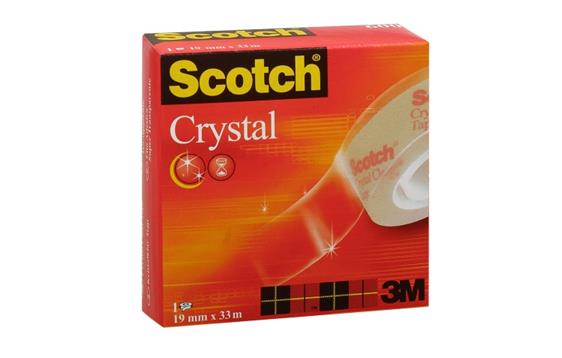 280647 3M FT510030602 Tape SCOTCH&#174; Crystal 60019mmx33m Krystallklar kontortape fra 3M